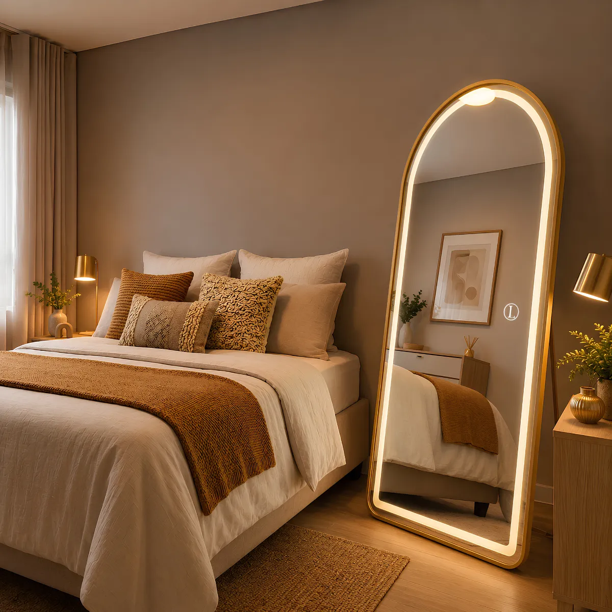 Espelho Oval com Led - Moldura Premium